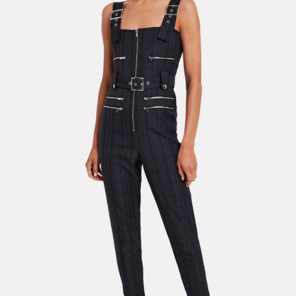 We Wore What Navy Moto Overalls